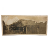 Antique Two Photo Panoramic Landscape with Many Fences, Mounted to Card