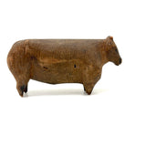 Ultra Soulful Antique Carved Pine Cow on Pointy Legs
