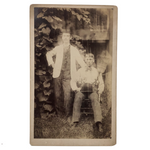 Ghostly, with Broom in Hand, Striking Antique Occupational Portrait Cabinet Card