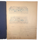 Early 20th Century Dutch Notebook with Colored Pencil Darning Diagrams and Notes