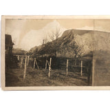 Antique Two Photo Panoramic Landscape with Many Fences, Mounted to Card