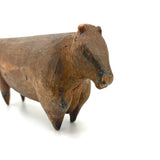 Ultra Soulful Antique Carved Pine Cow on Pointy Legs