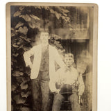 Ghostly, with Broom in Hand, Striking Antique Occupational Portrait Cabinet Card
