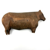 Ultra Soulful Antique Carved Pine Cow on Pointy Legs