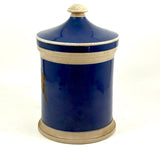 ZINCO, Gorgeous Large 19th Century Ironstone Apothecary Jar with Hand-painted Label Over Gold Leaf