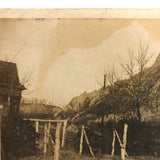 Antique Two Photo Panoramic Landscape with Many Fences, Mounted to Card