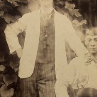 Ghostly, with Broom in Hand, Striking Antique Occupational Portrait Cabinet Card