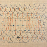 Early 20th Century Dutch Notebook with Colored Pencil Darning Diagrams and Notes