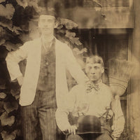 Ghostly, with Broom in Hand, Striking Antique Occupational Portrait Cabinet Card
