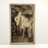 Ghostly, with Broom in Hand, Striking Antique Occupational Portrait Cabinet Card