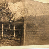 Antique Two Photo Panoramic Landscape with Many Fences, Mounted to Card