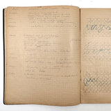 Early 20th Century Dutch Notebook with Colored Pencil Darning Diagrams and Notes