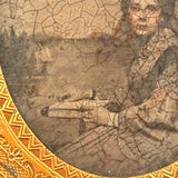 Young Woman with Book and Tree, Evocative Early, Hand-colored, Degraded Cased Ambrotype
