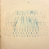Early 20th Century Dutch Notebook with Colored Pencil Darning Diagrams and Notes