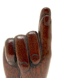 SOLD A Pinch, Marvelous 19th Century Hand-carved Hand-shaped Snuff Box with Brass Inlay Ring and Cuff