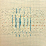 Early 20th Century Dutch Notebook with Colored Pencil Darning Diagrams and Notes