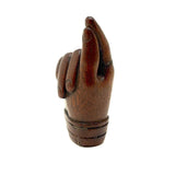 SOLD A Pinch, Marvelous 19th Century Hand-carved Hand-shaped Snuff Box with Brass Inlay Ring and Cuff