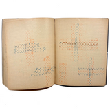 Early 20th Century Dutch Notebook with Colored Pencil Darning Diagrams and Notes