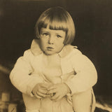 Young Girl with Early Alphabet Blocks, Earlyish 20th C. Paper Print Photo