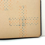 Early 20th Century Dutch Notebook with Colored Pencil Darning Diagrams and Notes