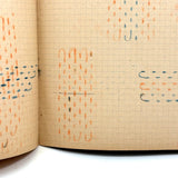 Early 20th Century Dutch Notebook with Colored Pencil Darning Diagrams and Notes