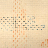 Early 20th Century Dutch Notebook with Colored Pencil Darning Diagrams and Notes