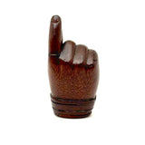 SOLD A Pinch, Marvelous 19th Century Hand-carved Hand-shaped Snuff Box with Brass Inlay Ring and Cuff