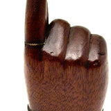 SOLD A Pinch, Marvelous 19th Century Hand-carved Hand-shaped Snuff Box with Brass Inlay Ring and Cuff