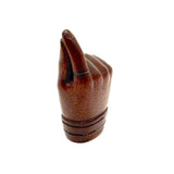 SOLD A Pinch, Marvelous 19th Century Hand-carved Hand-shaped Snuff Box with Brass Inlay Ring and Cuff