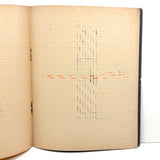 Early 20th Century Dutch Notebook with Colored Pencil Darning Diagrams and Notes
