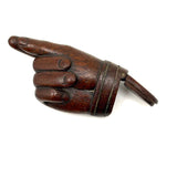 SOLD A Pinch, Marvelous 19th Century Hand-carved Hand-shaped Snuff Box with Brass Inlay Ring and Cuff