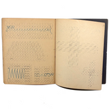 Early 20th Century Dutch Notebook with Colored Pencil Darning Diagrams and Notes