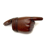 SOLD A Pinch, Marvelous 19th Century Hand-carved Hand-shaped Snuff Box with Brass Inlay Ring and Cuff