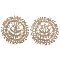 Amazing Handmade Bobbin Lace Medallions - Woman and Man (or Ghost!)