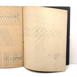 Early 20th Century Dutch Notebook with Colored Pencil Darning Diagrams and Notes