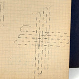 Early 20th Century Dutch Notebook with Colored Pencil Darning Diagrams and Notes