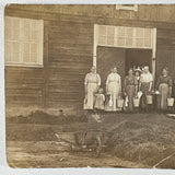 Milking Time, Buckets and Stools and Towels in Hand, Antique Scandinavian Photo