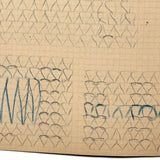 Early 20th Century Dutch Notebook with Colored Pencil Darning Diagrams and Notes