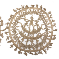 Amazing Handmade Bobbin Lace Medallions - Woman and Man (or Ghost!)
