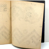 Early 20th Century Dutch Notebook with Colored Pencil Darning Diagrams and Notes