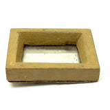 Sweet Old Hand-carved, Mustard Painted Miniature Mirror