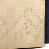 Early 20th Century Dutch Notebook with Colored Pencil Darning Diagrams and Notes