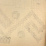 Early 20th Century Dutch Notebook with Colored Pencil Darning Diagrams and Notes