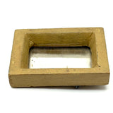 Sweet Old Hand-carved, Mustard Painted Miniature Mirror