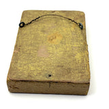 Sweet Old Hand-carved, Mustard Painted Miniature Mirror