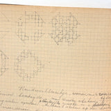 Early 20th Century Dutch Notebook with Colored Pencil Darning Diagrams and Notes
