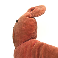 Charming Homemade Rose Colored Velvet Stuffed Elephant (?)