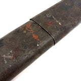 Beautiful Antique Tin Sleeve with Ultra Painterly Patina, Filled with Brushes as Found