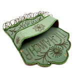 Tie Hamghr, Wonderfully Tender, Naive 1934 Iroquois Beadwork on Silk Hanger