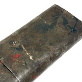 Beautiful Antique Tin Sleeve with Ultra Painterly Patina, Filled with Brushes as Found